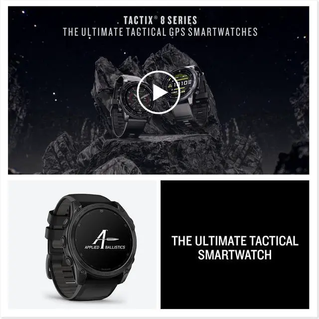 Alt view image 4 of 4 - Garmin tactix 8 51mm, AMOLED Display, Premium Tactical GPS Smartwatch, Includes Applied Ballistics Ultralight Solver