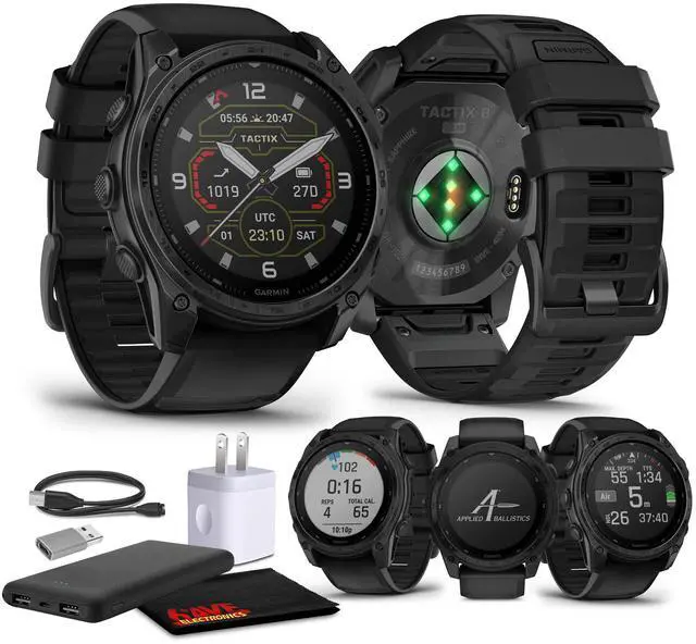 Main image of Garmin tactix 8 51mm, Solar Charged Display, Premium Tactical GPS Smartwatch, Includes Applied Ballistics Ultralight Solver