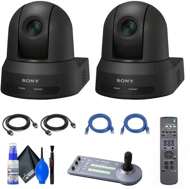 Main image of 2x Sony SRG-X40UH PTZ Camera (Black) + RM-IP10 IP Remote Controller + Cables