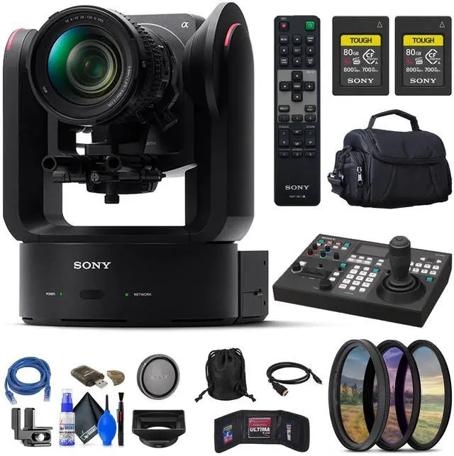 Main image of Sony FR7 Cinema Line PTZ Camera Kit with 28-135mm Zoom Lens + Sony RM-IP50 + More