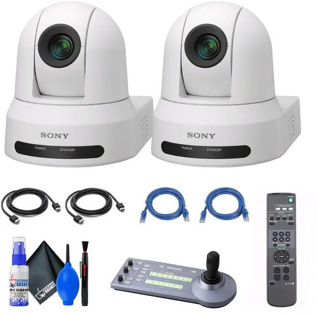 Main image of 2x Sony SRG-X40UH PTZ Camera (White) + RM-IP10 IP Remote Controller + Cables