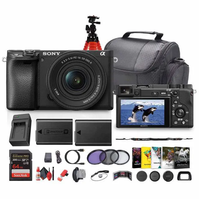 Main image of Sony a6400 Mirrorless Camera with 16-50mm f/3.5-5.6 II Lens (Black) - Bundle
