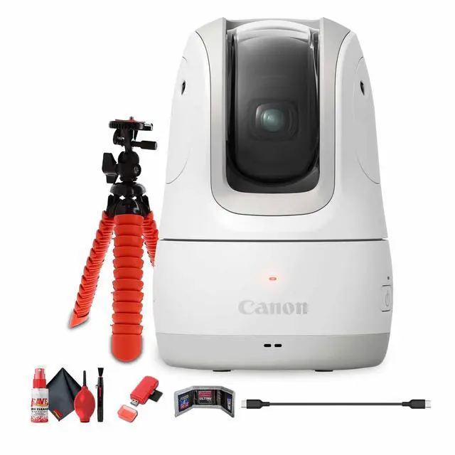 Main image of Canon PowerShot PICK PTZ Camera (White) + 64GB Memory Card + Flexible Tripod - Bundle