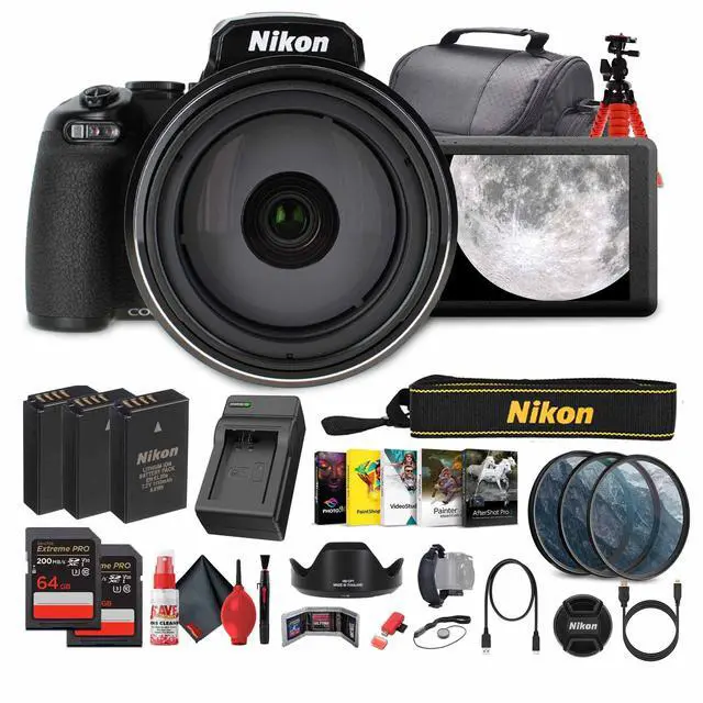 Main image of Nikon COOLPIX P1100 125x Super Zoom Compact Digital Camera + Photography Software - Bundle