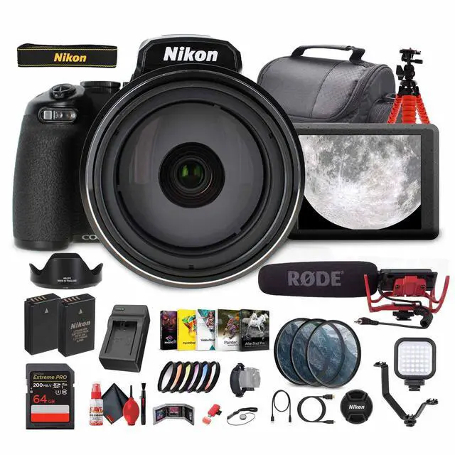 Main image of Nikon COOLPIX P1100 125x Super Zoom Compact Digital Camera + Mic + Monitor - Bundle