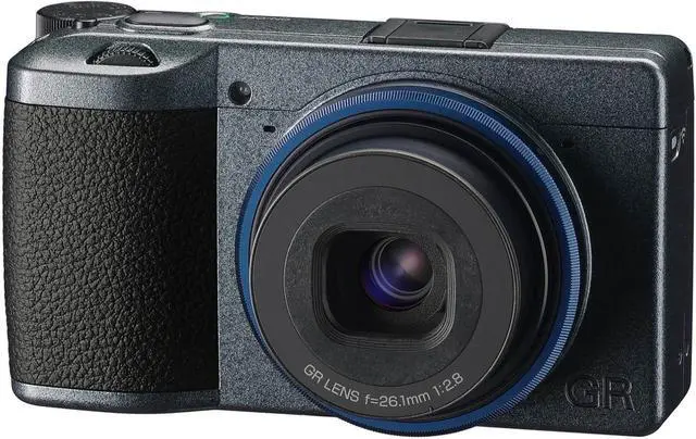 Alt view image 5 of 5 - Ricoh GR IIIx Urban Edition, Metallic Gray Body with Navy Blue Ring, Digital Compact Camera with 24MP APS-C Size CMOS Sensor, 40mmF2.8 GR Lens (in The 35mm Format)