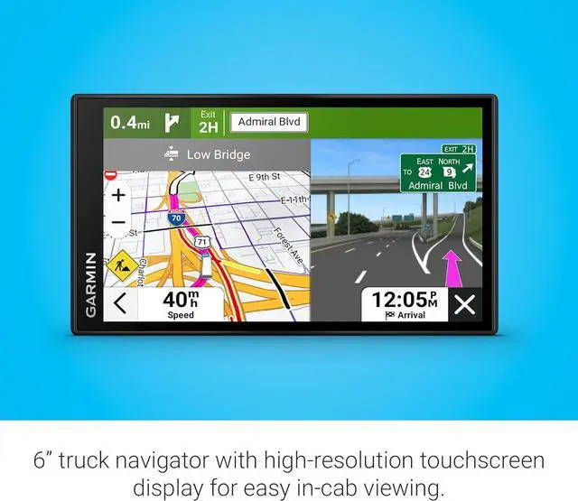 Alt view image 3 of 11 - Garmin dzl OTR620, High-Res 6 GPS Truck Navigator, Custom Truck Routing, Satellite Imagery, Wind Speed, Community-Shared Loading Docks, Truck Entrances & Parking Availability, Popular Truck Paths