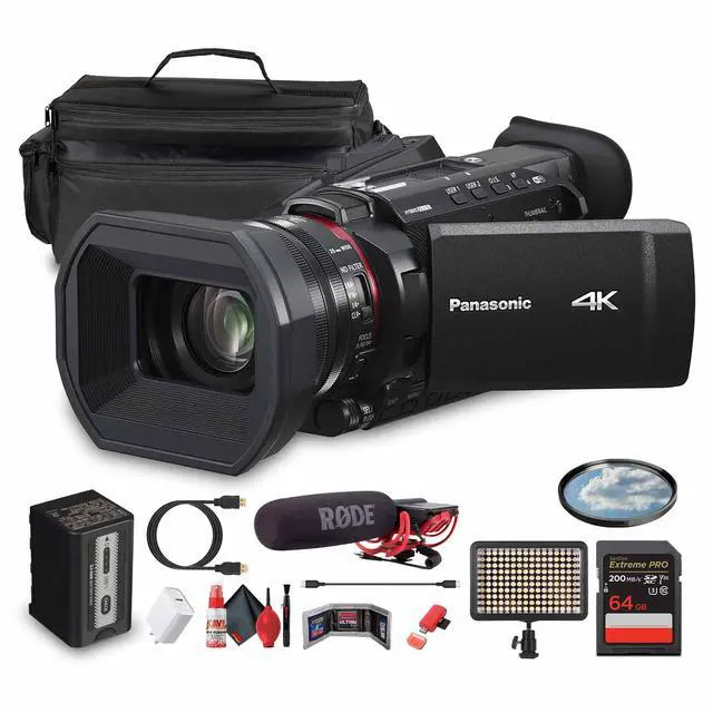 Main image of Panasonic HC-X1200 UHD 4K HDMI Lightweight Compact Camcorder with 24x Zoom + Mic - Bundle