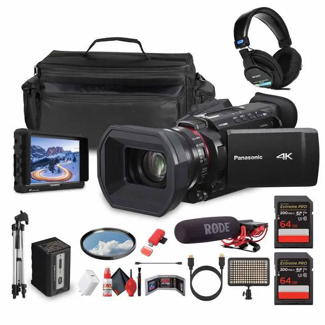 Main image of Panasonic HC-X1600 UHD 4K HDMI Lightweight Compact Camcorder with 24x Zoom + Mic - Bundle
