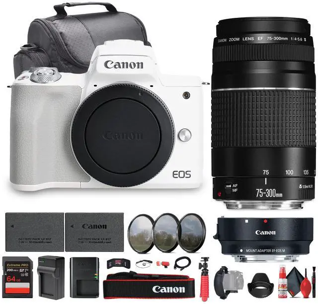 Canon EOS Kiss M / M50 Mirrorless Camera (White) With