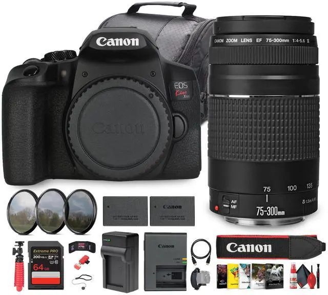 デジタルカメラ canon kiss x 10i/EF 18-55mm /EF 75-300mm 7911) Canon EOS Kiss Digital X 10.1 MP DSLR EFS 18-55mm Lens from