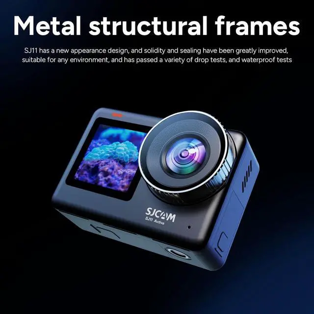 Alt view image 2 of 4 - SJCAM SJ11 Active 4K Dual Touchscreen Action Camera Accessory Bundle