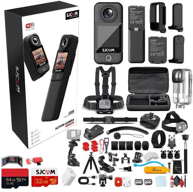 Main image of SJCAM C300 4K Dual Touchscreen Action Camera Accessory Bundle