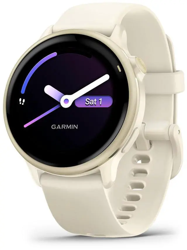 Alt view image 2 of 4 - Garmin Vivoactive 6 Smartwatch Lunar Gold with Bone Silicone