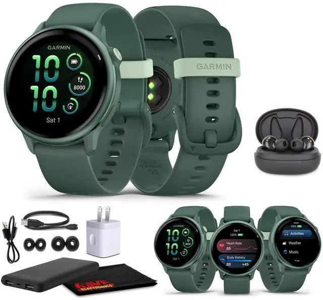 Main image of Garmin Vivoactive 6 Smartwatch Metallic Jasper Green with Jasper Green Band