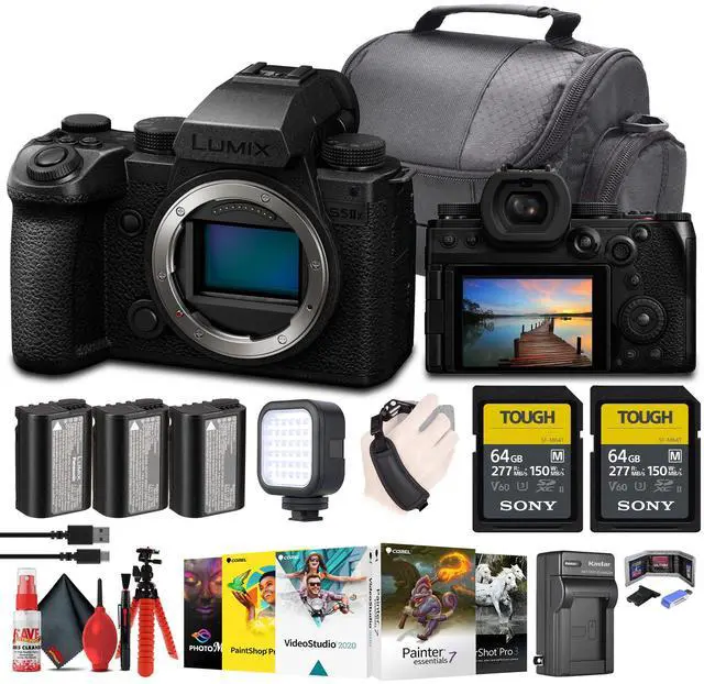 Main image of Panasonic Lumix S5 IIX Mirrorless Camera + 2 x 64GB Card + Corel Software + More