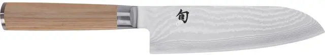 Alt view image 2 of 4 - Shun Classic Blonde 7" Santoku Knife, Handcrafted Japanese All Purpose Knife, VG-MAX Core with Damascus Stainless Steel Cladding, Pakkawood Handle, Versatile Japanese Cutting Tool