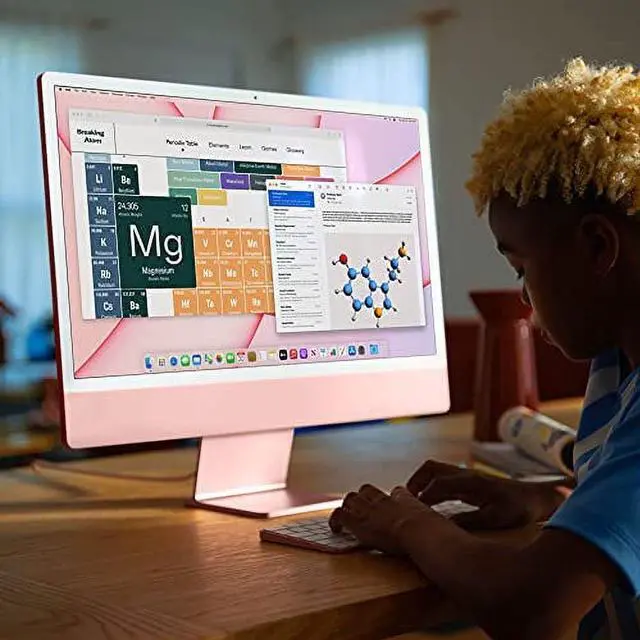 Alt view image 4 of 4 - Apple iMac M1 24" with Retina 4.5K - 256GB SSD - Pink + More