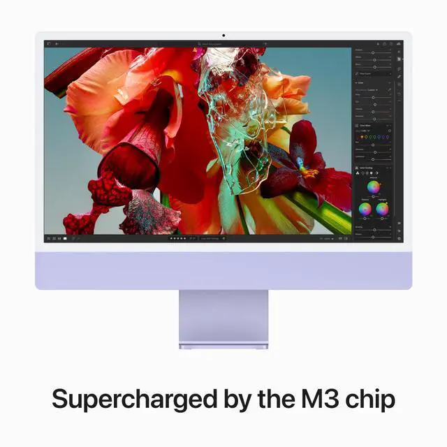 Alt view image 2 of 4 - Apple 2023 iMac All-in-One Desktop Computer with M3 chip: 8-core CPU, 10-core GPU, 24-inch Retina Display, 8GB Unified Memory, 256GB SSD Storage, Matching Accessories. Works with iPhone/iPad; Purple