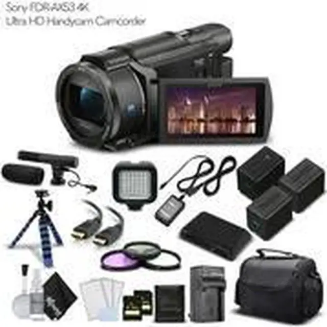 Alt view image 2 of 3 - Sony FDR-AX53 4K Ultra HD Handycam Camcorder. - Professional Bundle