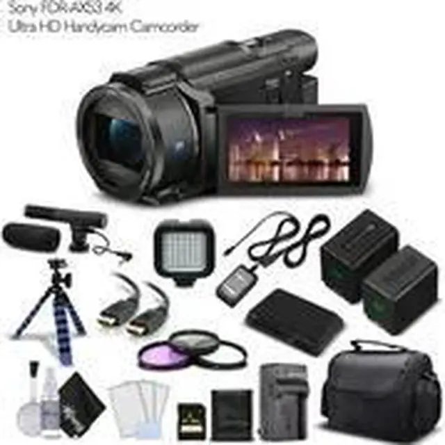 Alt view image 2 of 3 - Sony FDR-AX53 4K Ultra HD Handycam Camcorder. Cinematographer Bundle