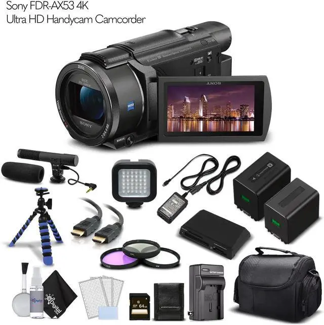 Alt view image 3 of 3 - Sony FDR-AX53 4K Ultra HD Handycam Camcorder. Cinematographer Bundle