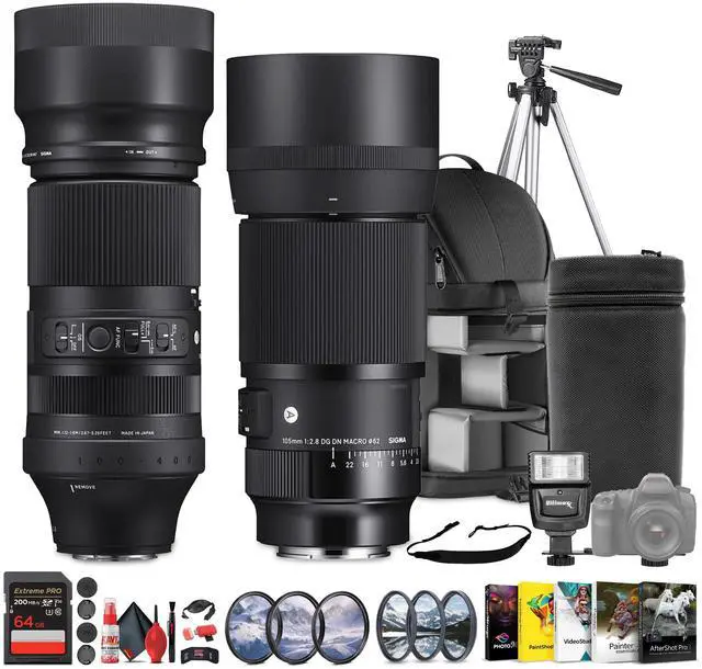 Main image of Sigma 100-400 and 105 2.8 Sony E Bundle