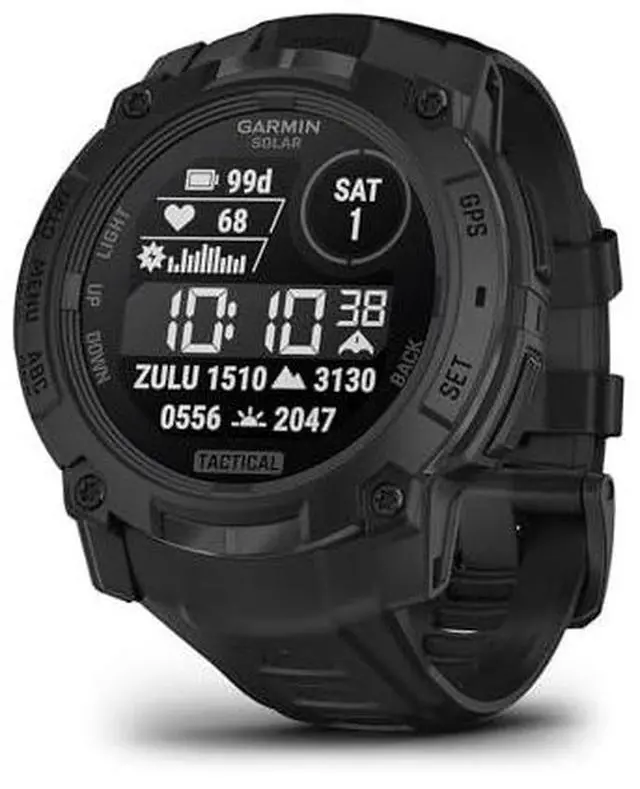 Main image of Garmin Instinct® 3 Tactical Edition, 45mm, Solar Charged Display, Rugged Outdoor GPS Smartwatch