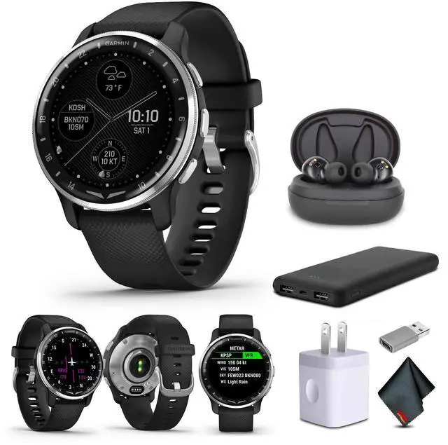 Main image of Garmin D2 Air X10, GPS, Black Passivated, Air Pro TWS Wireless EarBuds, Bundle
