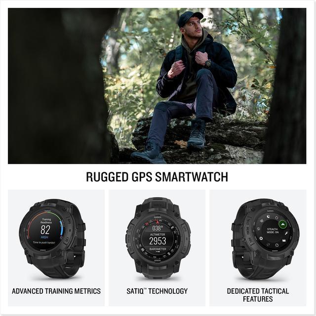 Alt view image 3 of 4 - Garmin Instinct 3, 50mm, AMOLED, Tactical Edition, Bundle