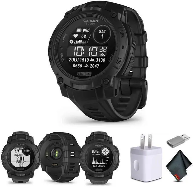 Main image of Garmin Instinct 3, 45mm, Solar, Tactical Edition, Bundle