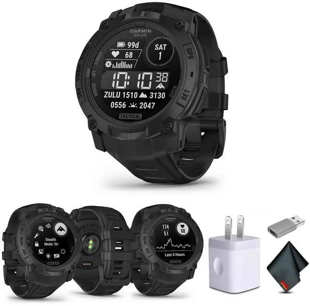 Main image of Garmin Instinct 3, 50mm, Solar, Tactical Edition, Bundle