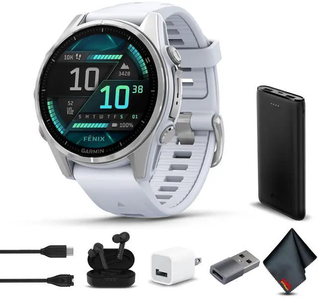 Main image of fenix 8  43 mm, AMOLED, Silver with Whitestone Silicone Band