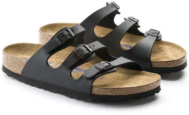 Alt view image 3 of 3 - Birkenstock Women's Florida Soft Footbed Birko-Flor Black Sandals - 39 M EU / 8-8.5 B(M) US
