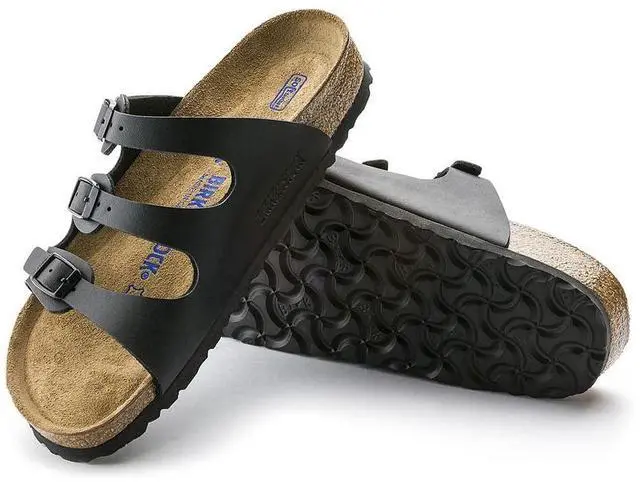 Alt view image 3 of 3 - Birkenstock Florida Soft Footbed - Birko-Flor Black Birko-Flor 2 41 (US Women's 10-10.5) Regular