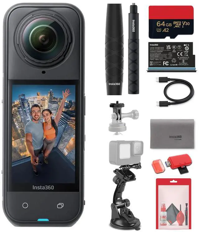 Main image of Insta360 X5 8K 360 Waterproof Action Camera |  1/1.28" Sensors, Replaceable Lenses, PureVideo AI + More