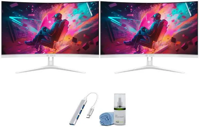 Main image of Crua 27 inch 100HZ Monitor White 2 pack