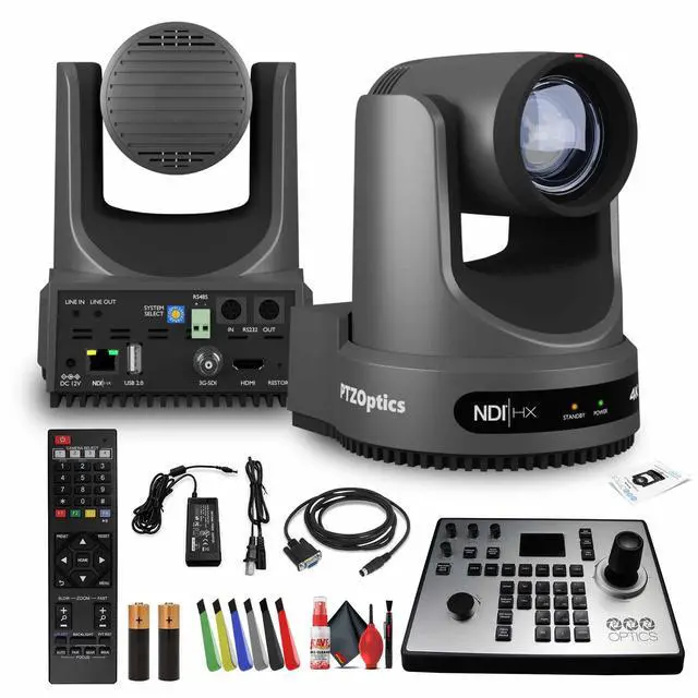 Main image of PTZOptics Move 4K PTZ Camera with 12x Zoom (Gray) (PT12X-4K-GY-G3) + PT-JOY-G4 Controller