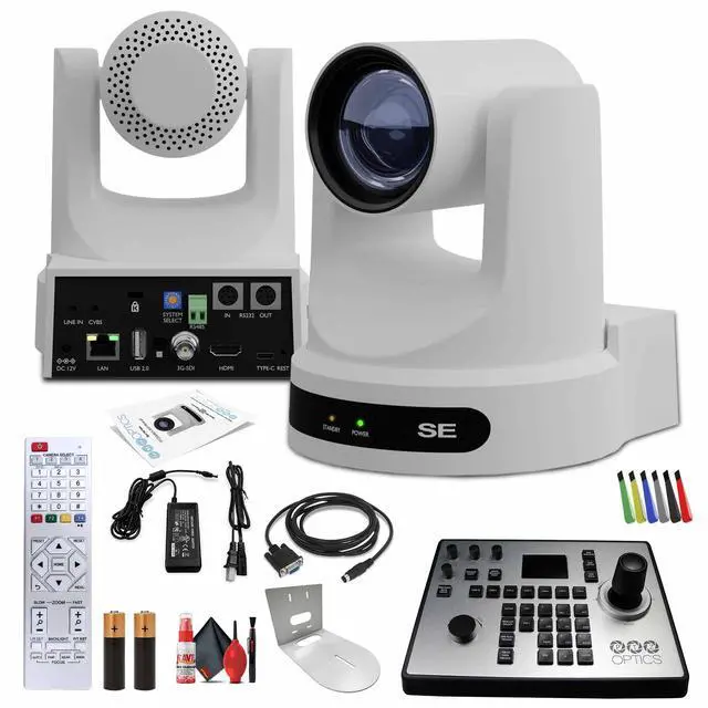 Main image of PTZOptics Move SE PTZ Camera with 20x Optical Zoom (PT20X-SE-WH-G3) + PT-JOY-G4 Controller + Wall Mount