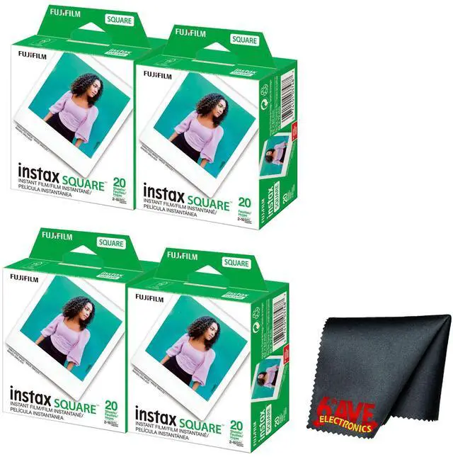 Main image of Fujifilm instax SQUARE Instant Film (80 Exposures) + Microfiber Cleaning Cloth
