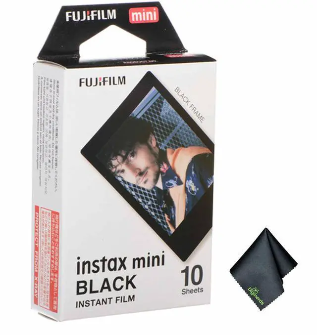 Main image of FUJIFILM INSTAX MINI Black Instant Film (10 Exposures), Microfiber Cleaning Cloth, Bundle