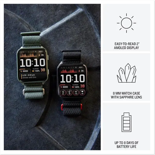 Alt view image 3 of 11 - Garmin® Venu® X1, Thin and Lightweight GPS Smartwatch, AMOLED Display, Advanced Health and Fitness Features, Black with Slate Titanium Caseback and Black ComfortFit Nylon Band