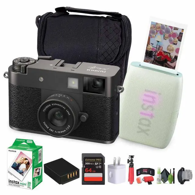 Main image of FUJIFILM X Digital Camera (Charcoal Silver), MINI LINK 3 Printer(Sage Green)