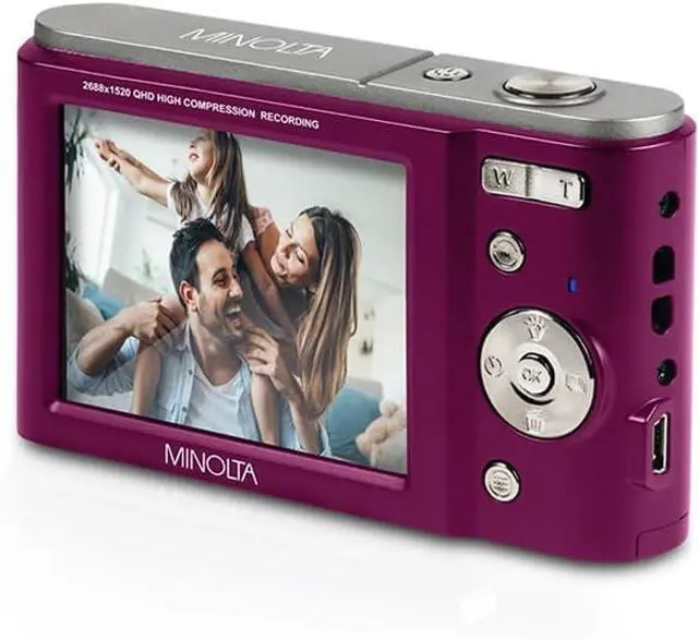 Alt view image 14 of 15 - Minolta MND20-M MINOLTA MND30 44 MP / 2.7K Ultra HD Digital Camera (Magenta)