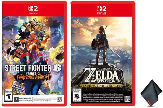 Main image of Nintendo STREET FIGHTER 6 Year 1-2 Fighters Edition + Nintendo The Legend of Zelda: Breath of the Wild Nintendo Switch 2 Edition + Microfiber Cleaning Cloth