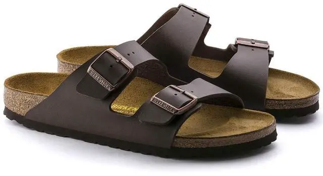 Alt view image 3 of 3 - Birkenstock Unisex Arizona Sandal,Waxy Leather Tobacco Brown,39 M EU