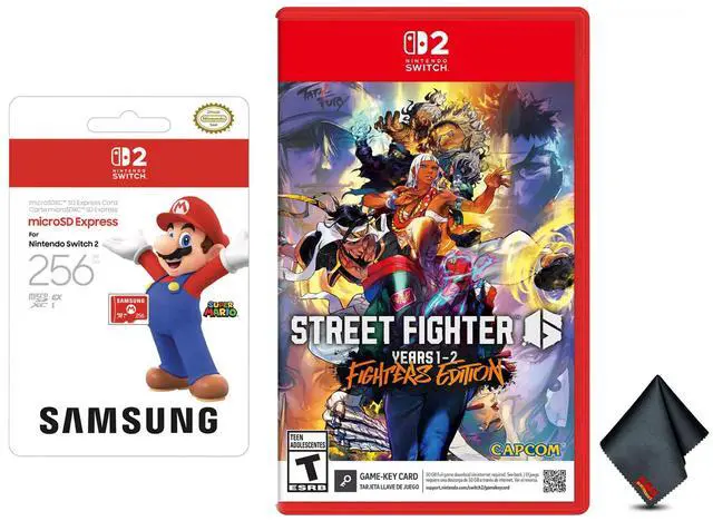 Main image of Nintendo STREET FIGHTER 6 Year 1-2 Fighters Edition - For Switch 2 Bundle With Samsung microSD Express Card 256GB + Microfiber Cleaning Cloth