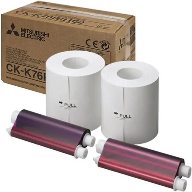Alt view image 2 of 4 - Mitsubishi CK-K76RHG 6" Paper & Ink Set for CP-K60DW-S Photo Printer, 4x6" 640 Prints/Roll