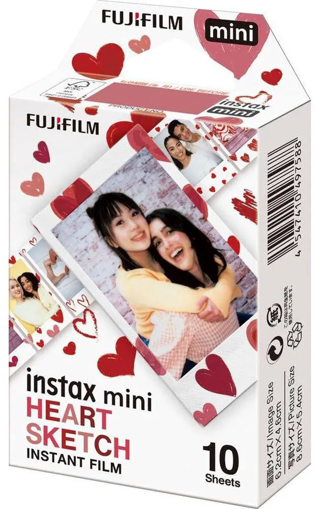 Alt view image 2 of 4 - FUJIFILM INSTAX MINI Heart Sketch Instant Film (20 Exposures) Bundle