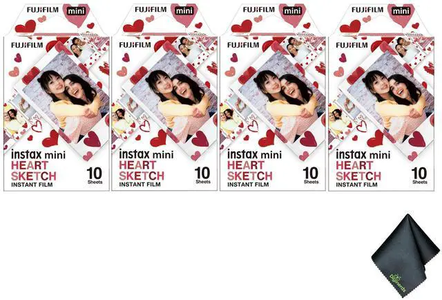 Main image of FUJIFILM INSTAX MINI Heart Sketch Instant Film (40 Exposures) Bundle